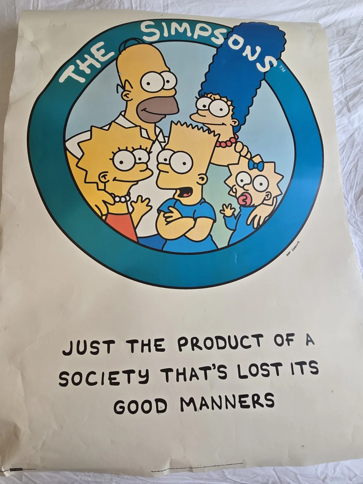 Vintage 1996 The Simpsons Characters Classic Quotes Huge Poster 25x 35 inches, изображение 4