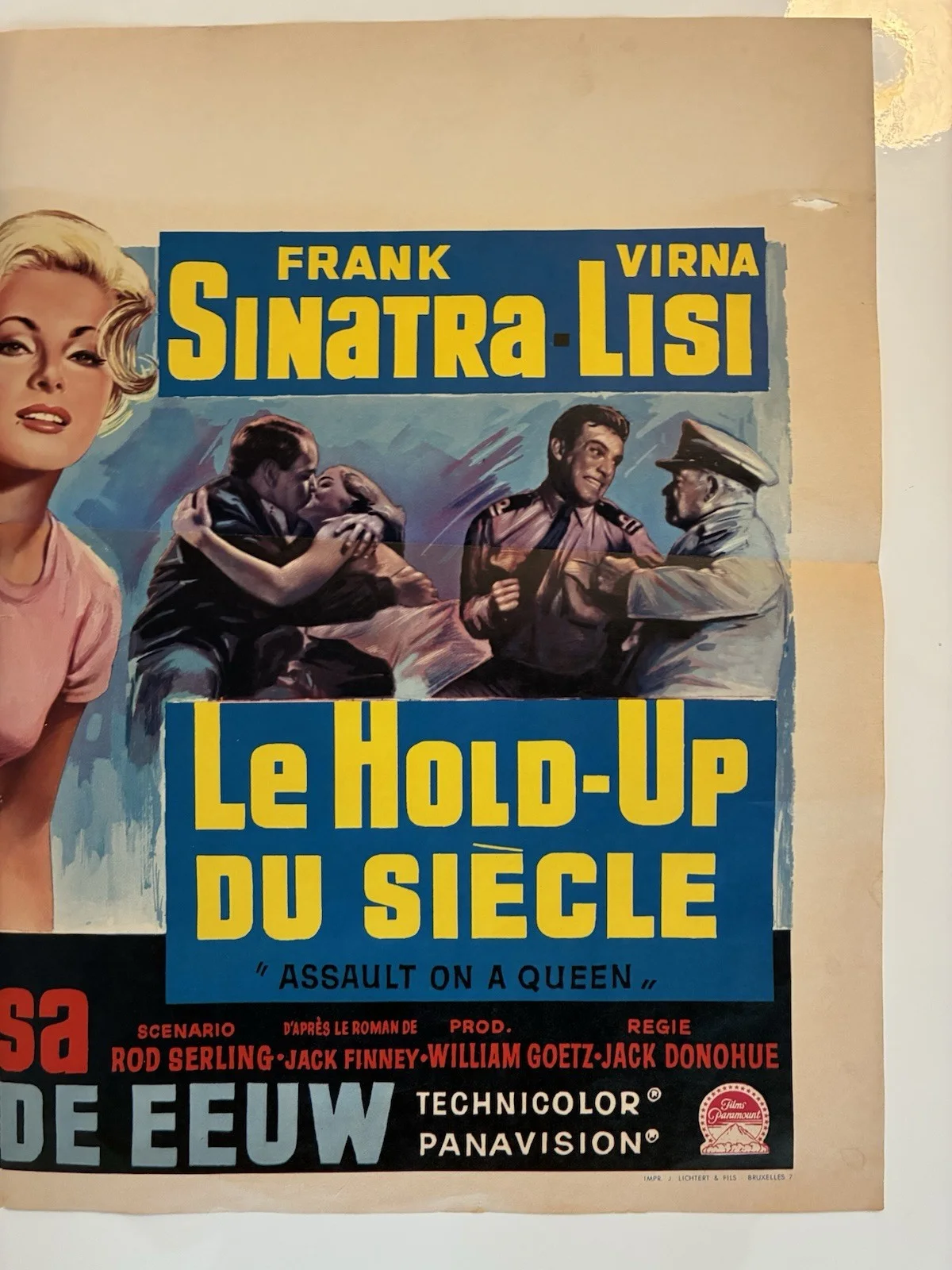 Assault On A Queen Le Hold-Up Du Siecle Frank Sinatra 1966 Original Film Poster, image 3