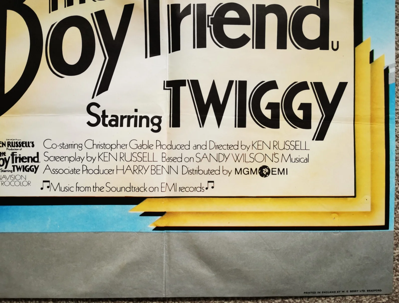 BOY FRIEND 1971 Twiggy, Christopher Gable, Max Adrian UK QUAD POSTER, изображение 4