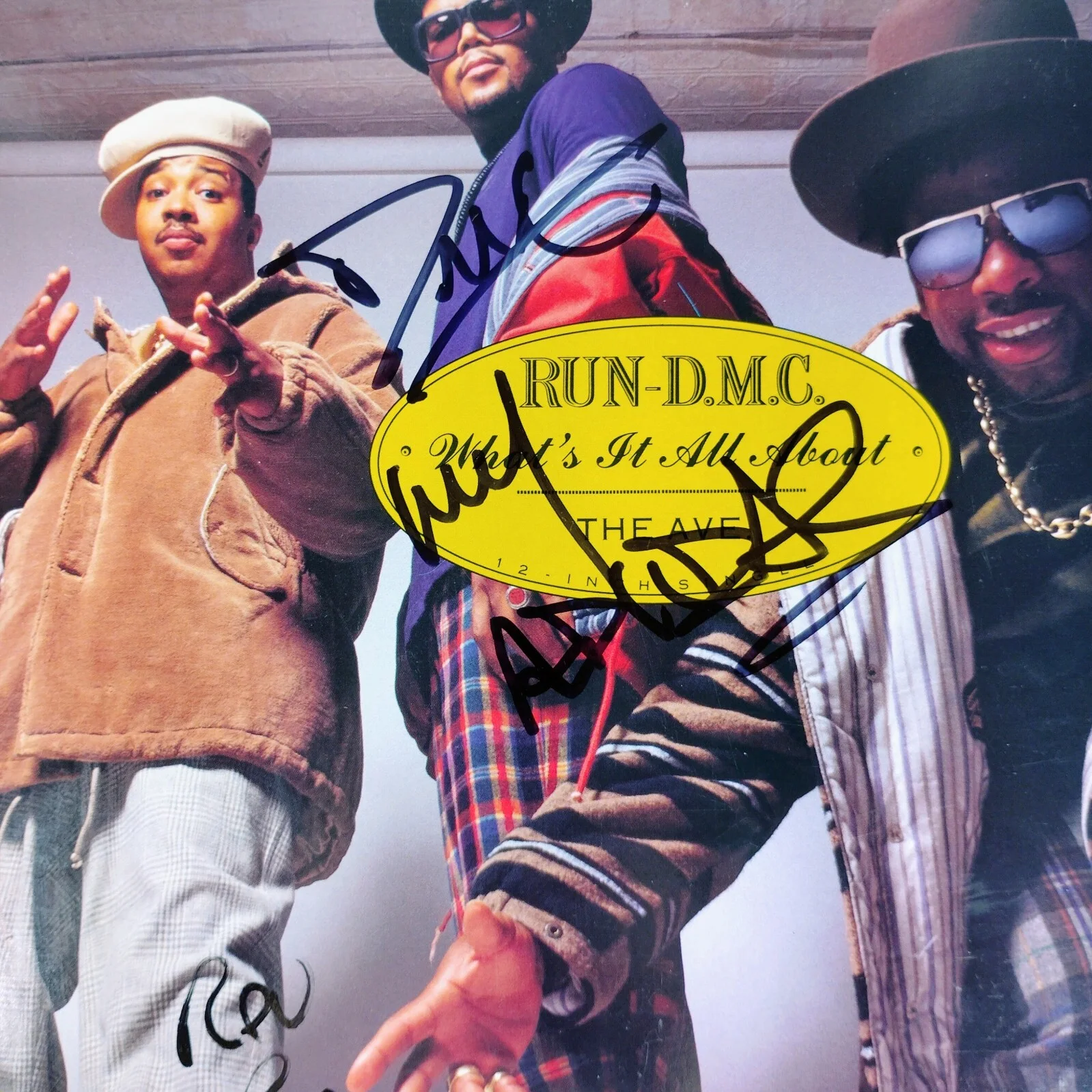 Darryl DMC McDaniels, Rev Run — Run DMC Signed Whats It All About The Ave 12 Inch Vinyl Single Beckett BAS COA, изображение 4