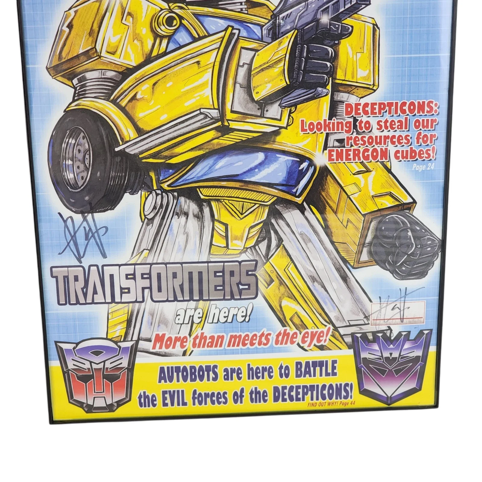 1984 Transformers Popular Mechanics Poster Autobot Bumblebee- Signed Autographed, image 5