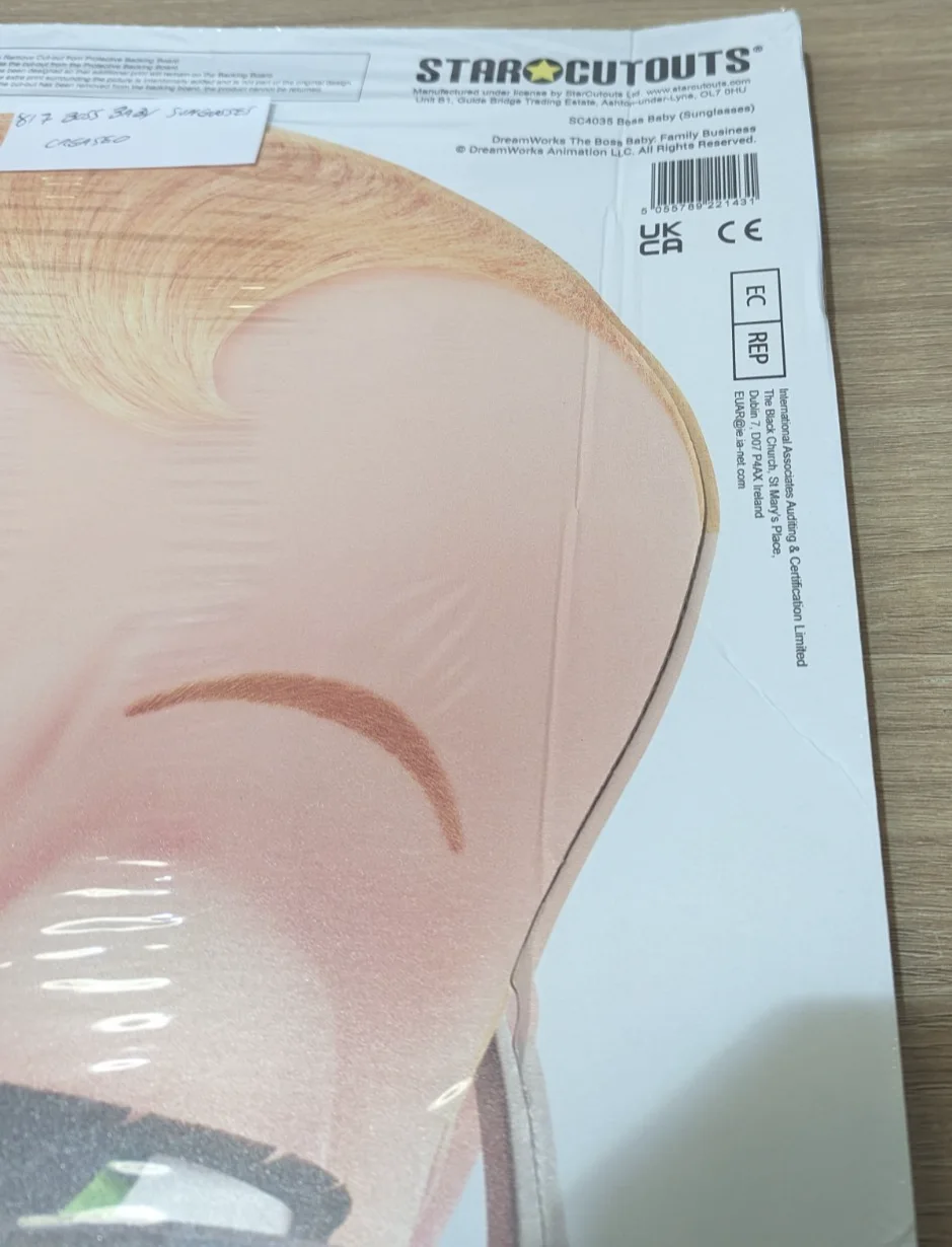 Boss Baby Sunglasses Cardboard Cutout / Standee 90cm Tall *Damaged*, image 4