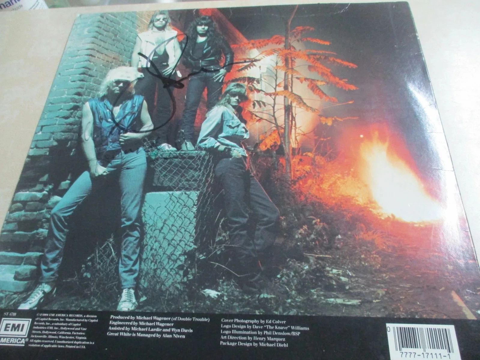 GREAT WHITE AUTHENTIC SIGNED/AUTOGRAPHED VINYL RECORD JACK RUSSELL (RIP) + 1, image 5