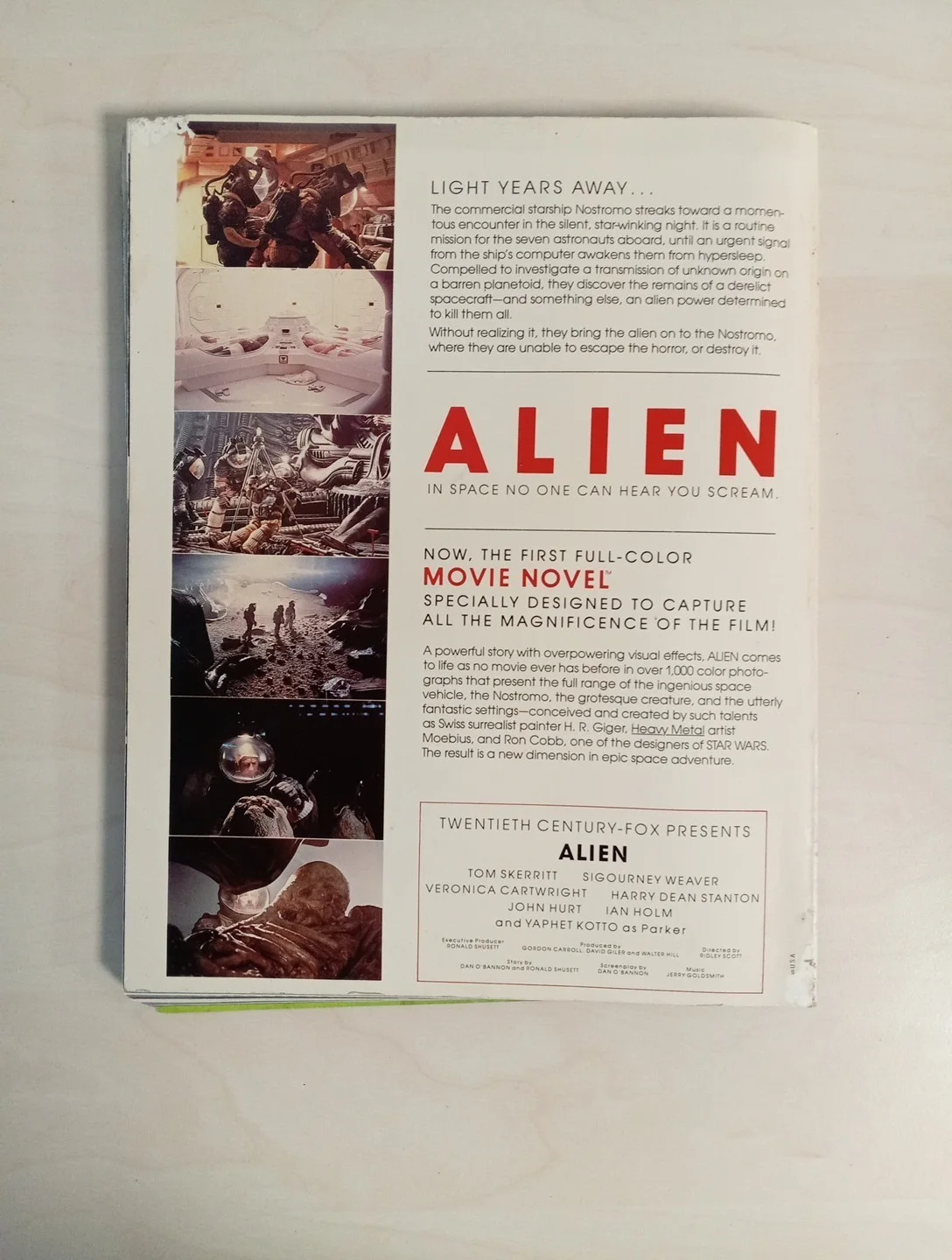 ALIEN 1979 Movie Novel Ridley Scott Sigourney Weaver Tom Skerritt Colour Photo, изображение 5