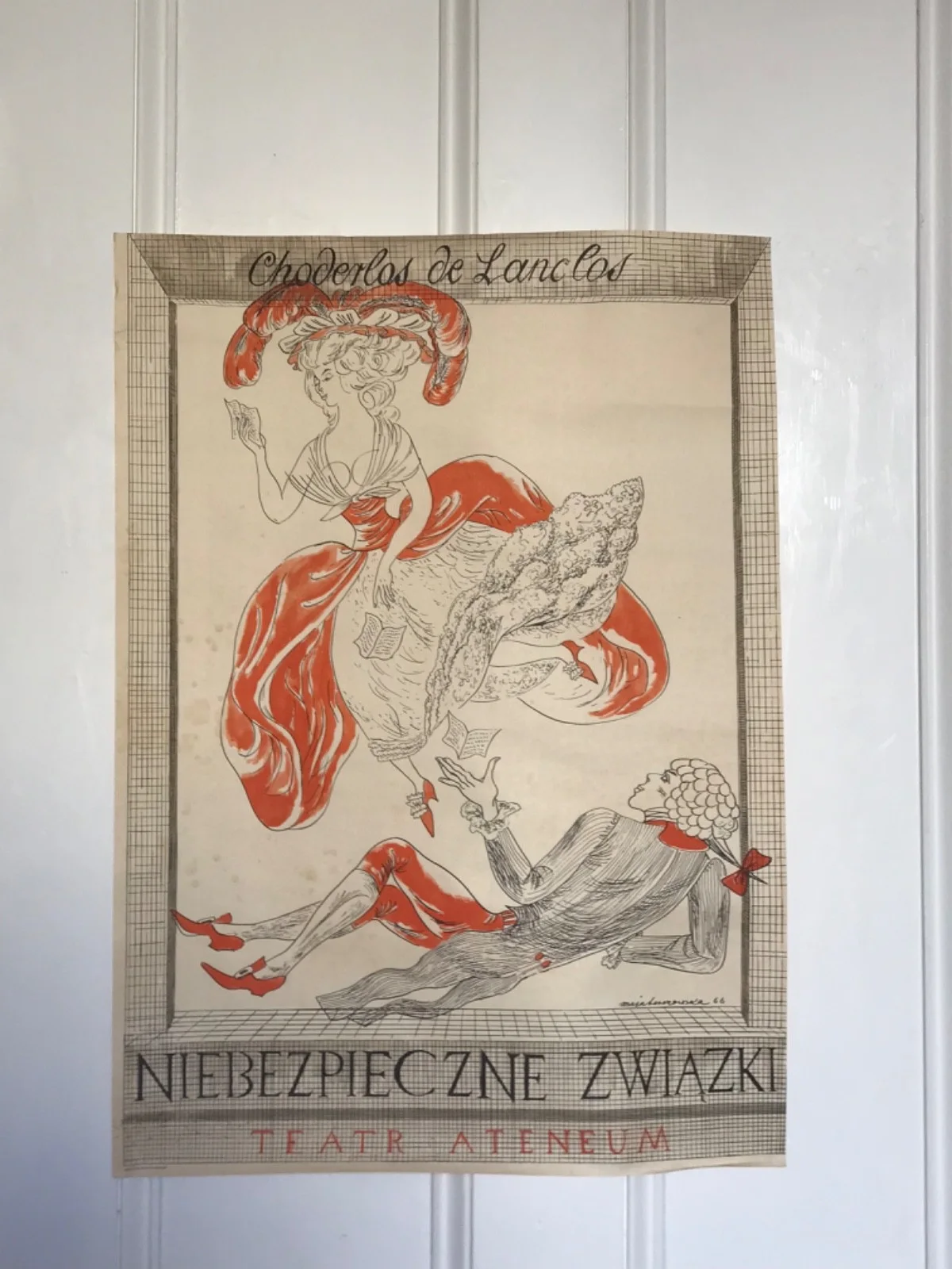 ORIGINAL 1960s “NIEBEZPEICZNE ZWIAZKI DANGEROUS LIAISONS” POLISH THEATRE POSTER, изображение 2