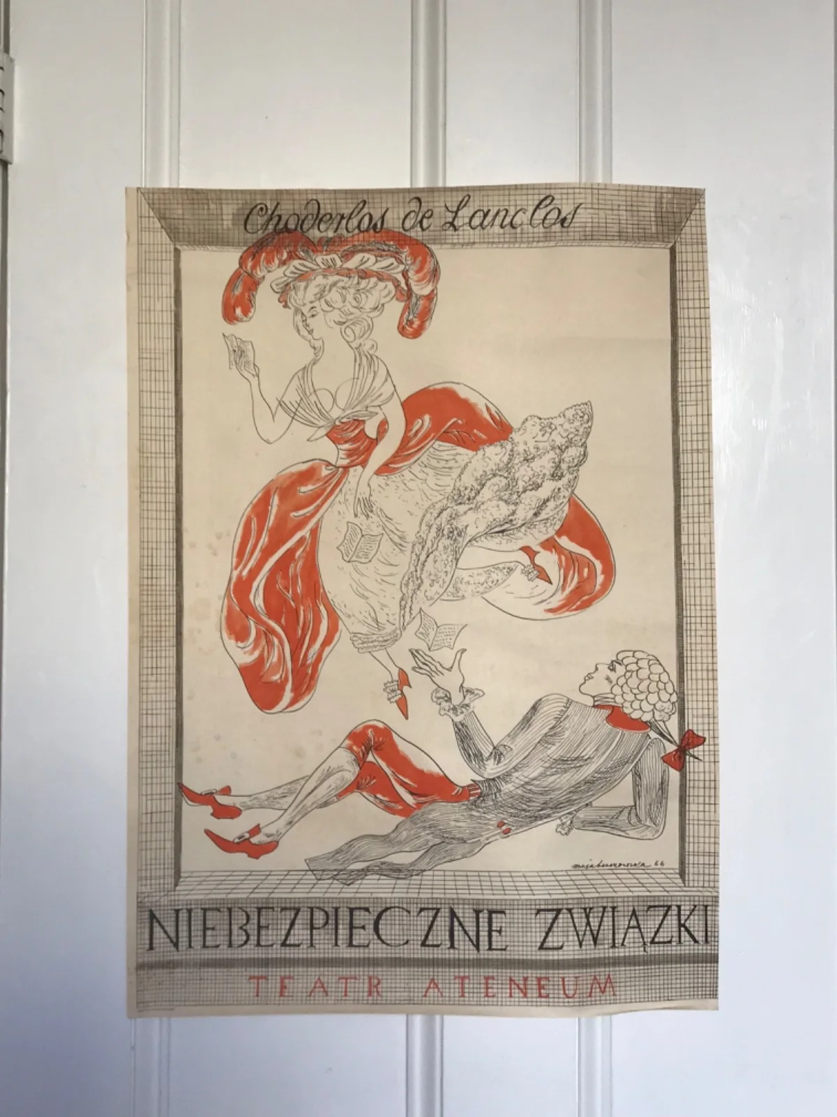 ORIGINAL 1960s “NIEBEZPEICZNE ZWIAZKI DANGEROUS LIAISONS” POLISH THEATRE POSTER, изображение 3