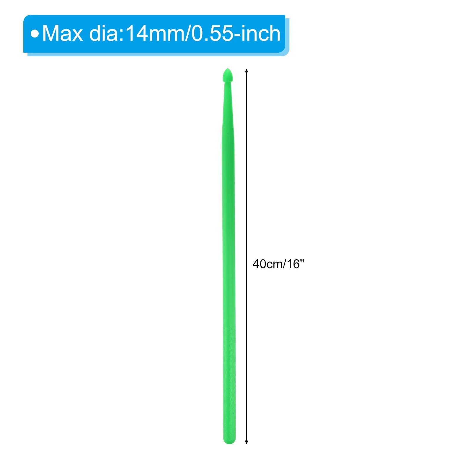 Nylon Drumstick 7A Plastic Anti Slip Handle Drum Stick Green 16", image 2