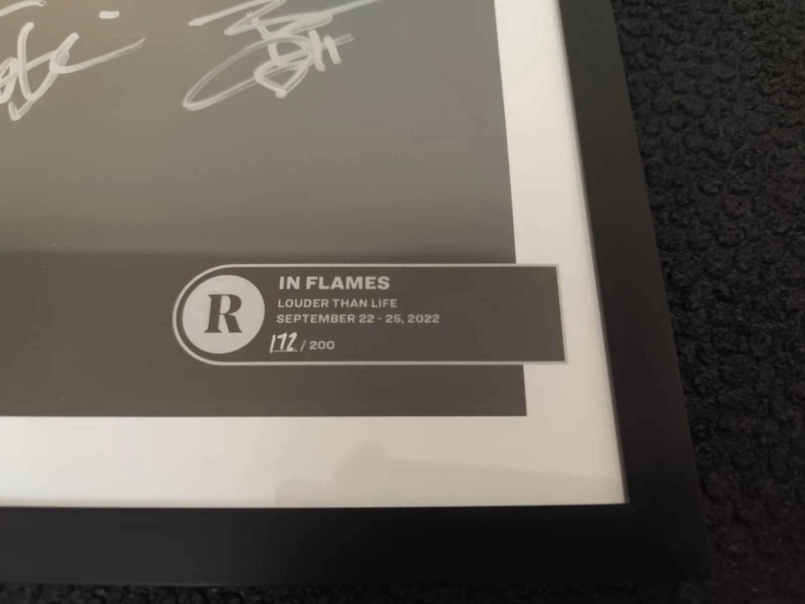 IN FLAMES - FRAMED SIGNED AUTOGRAPHED LITHOGRAPH POSTER 172/200, image 2