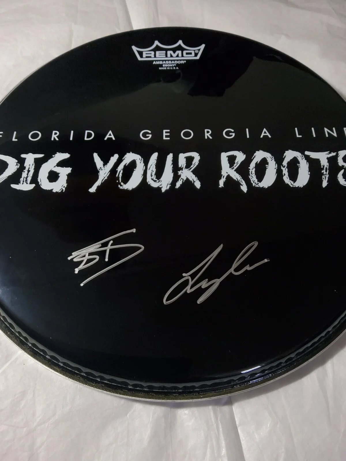 Florida Georgia Line Autograph Drum Head Signed, image 3