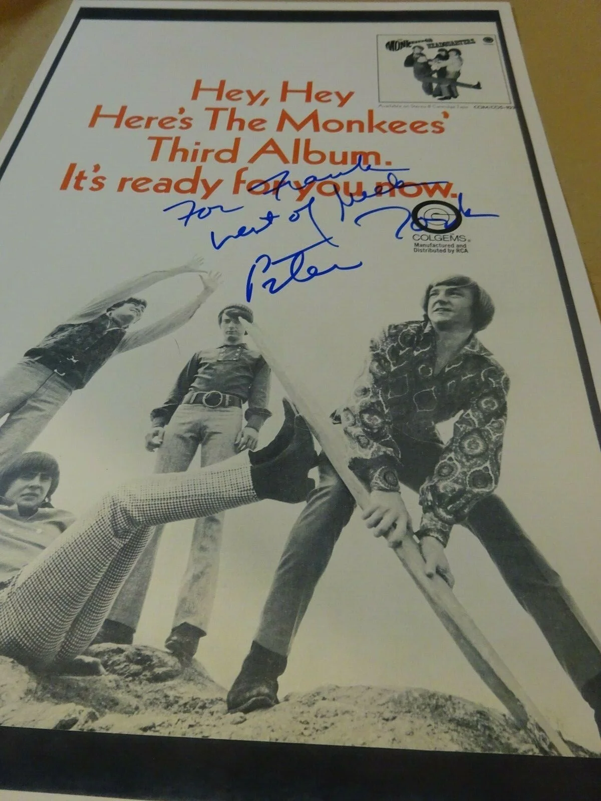 Signed PETER TORK Autographed THE MONKEES Personalized Photo 11x17 BECKETT COA, image 4