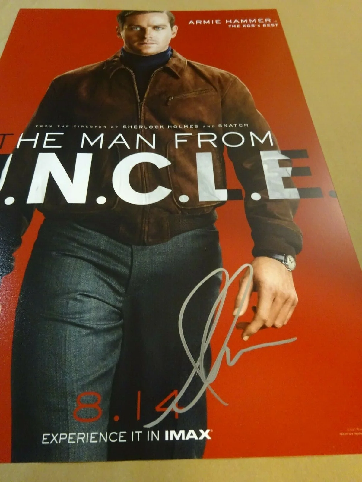 Armie Hammer — Signed ARMIE HAMMER Autographed THE MAN FROM UNCLE 12x18 Photo BECKETT BAS COA, изображение 4