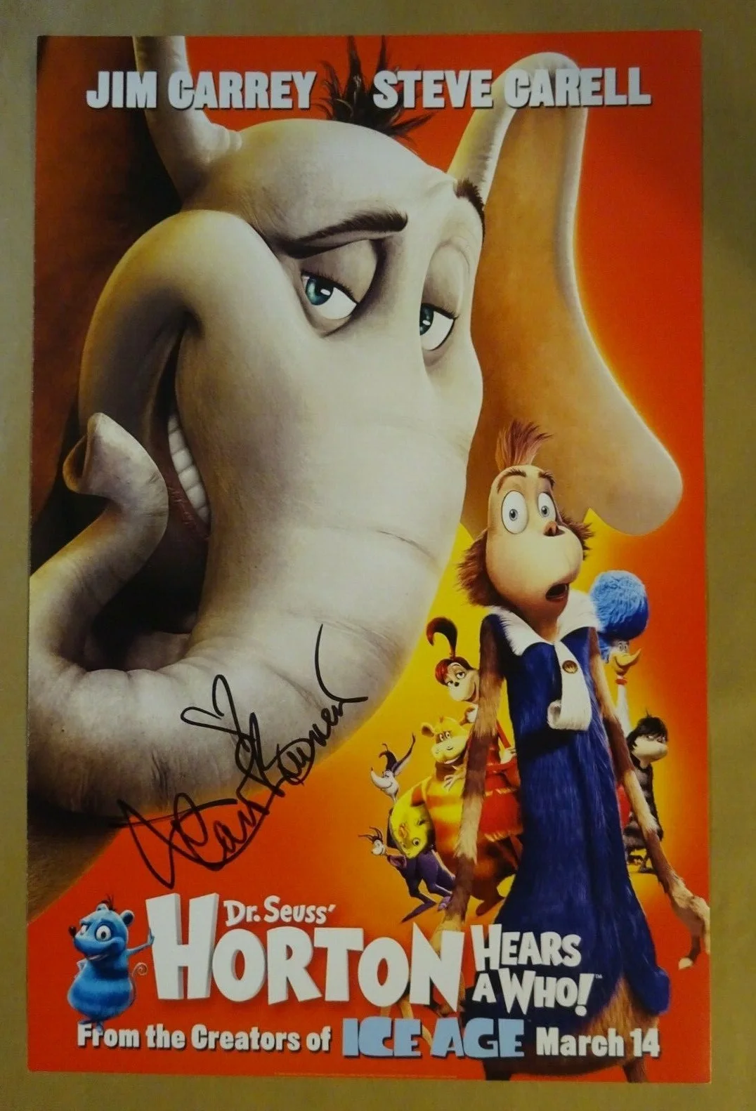 Carol Burnett — Signed CAROL BURNETT Autographed HORTON HEARS A WHO 11"x17" Photo