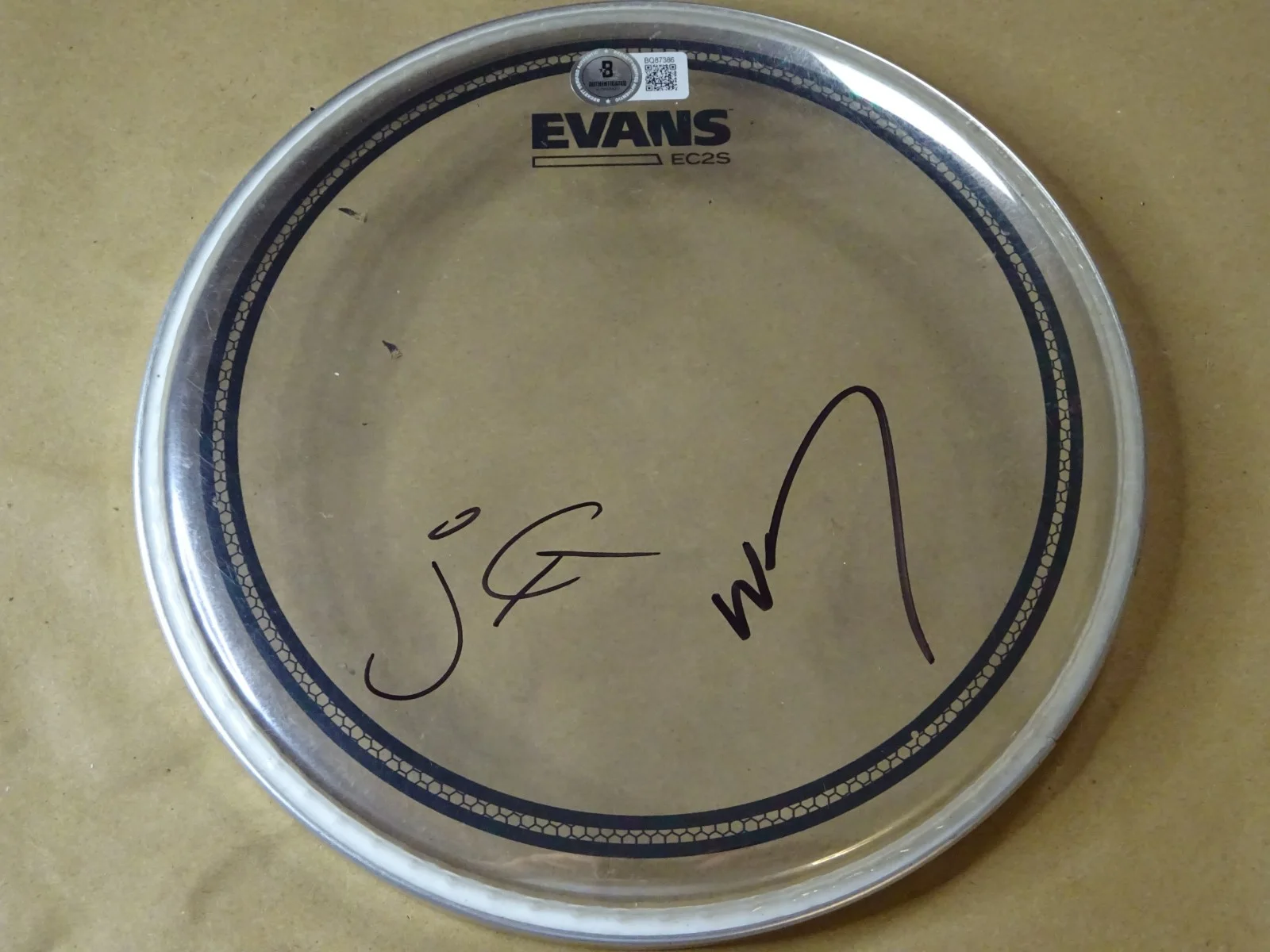 Signed The Lumineers Wesley Schultz & Jeremiah Fraites 8" Drum Head BAS COA, image 2