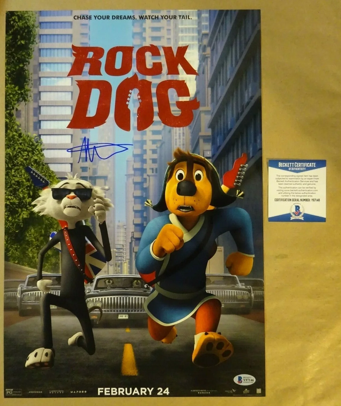 Mae Whitman — Signed MAE WHITMAN Autographed ROCK DOG 12"x18" Photo BECKETT BAS COA