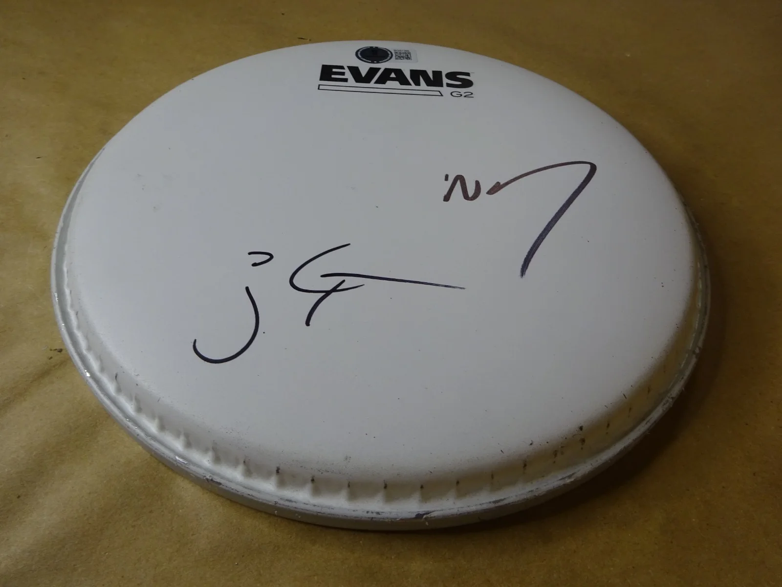 Signed The Lumineers Wesley Schultz & Jeremiah Fraites 8" Drum Head BAS COA, image 2