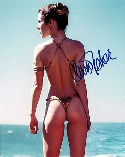 NATALIE PORTMAN — STAR WARS CARRIE FISHER 8.5X11 SIGNED PHOTO PRINCESS LEIA AUTOGRAPH POSTER