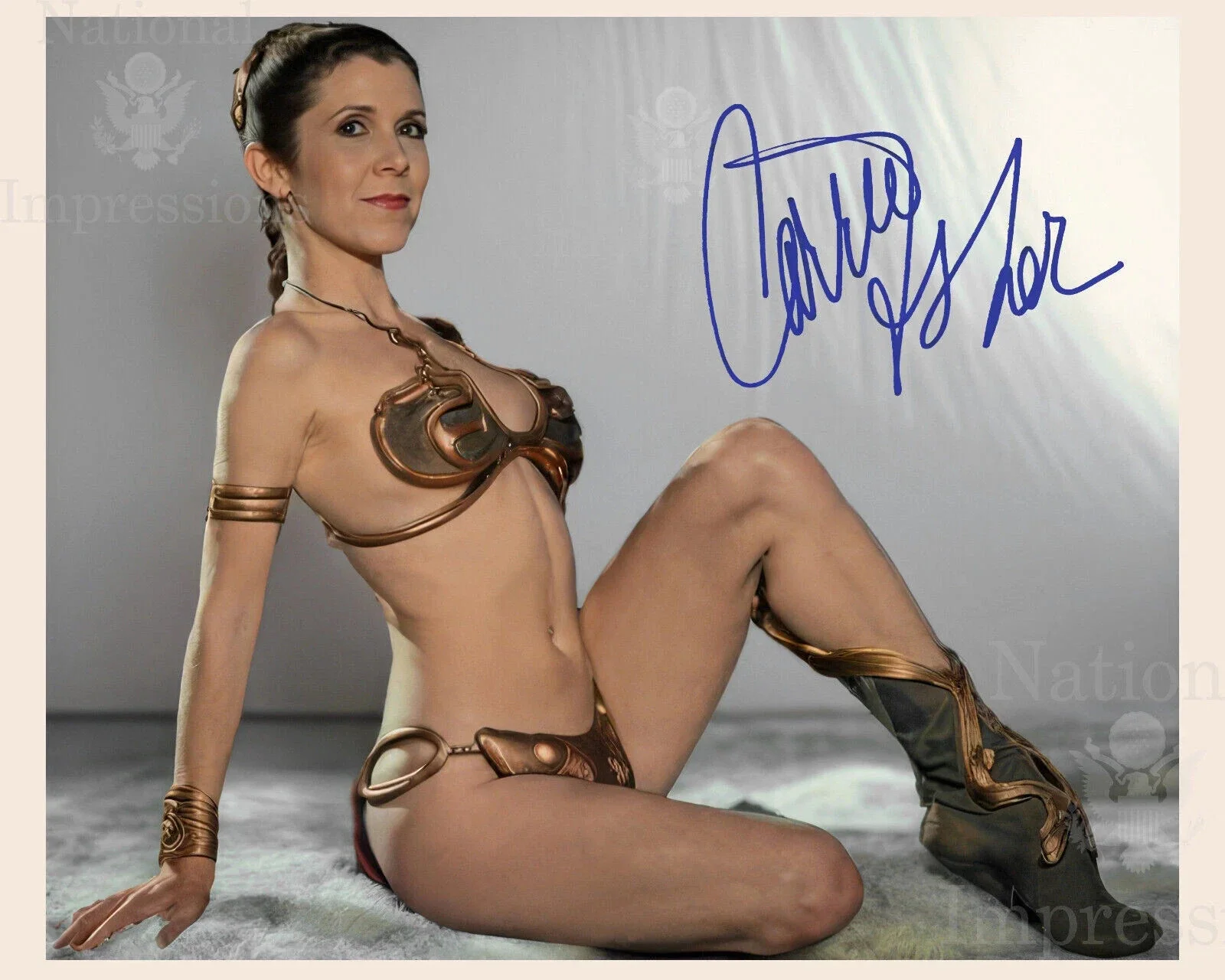 CARRIE FISHER — STAR WARS CARRIE FISHER 8.5X11 SIGNED PHOTO PRINCESS LEIA AUTOGRAPH POSTER