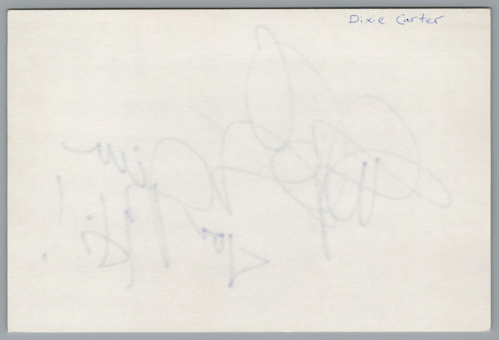 Dixie Carter — Dixie Carter Signed 4x6 Index Card Designing Carter, To Jim Autographed, image 2