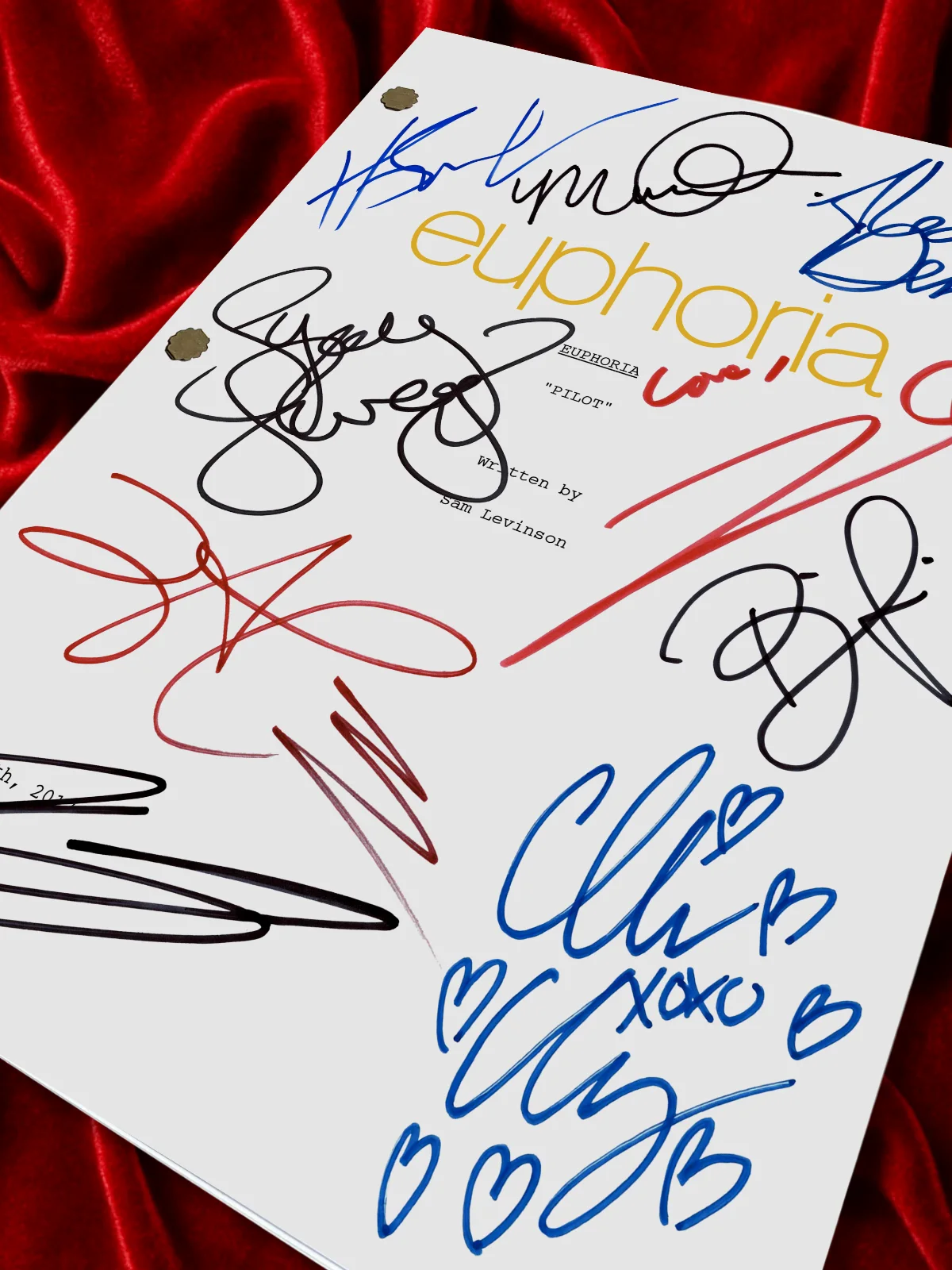 Euphoria Signed TV Show Pilot Script, Full Screen Play Reproduction & Autographs, image 4