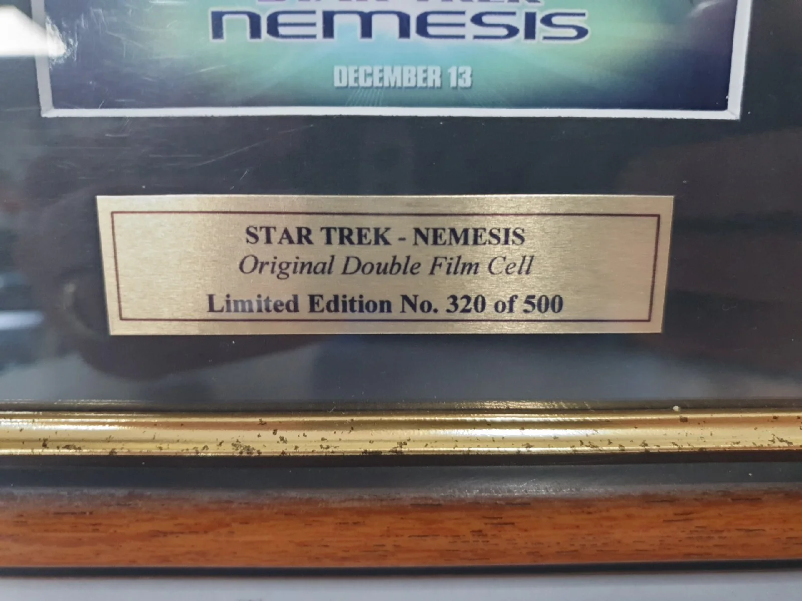 Star Trek - Nemesis Film Cell - Numbered Limited Edition No. 320 of 500, изображение 2