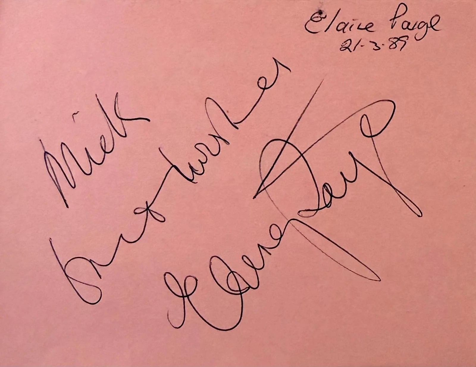 Elaine Paige — ELAINE PAIGE Signed Autographed 4"x 5" ALBUM PAGE A Midsummer Night's Dream CATS, изображение 3