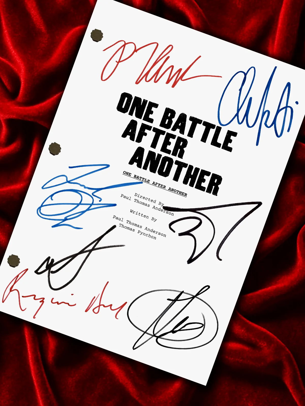 One Battle After Another, Signed Movie Prop Replica Script with Cast Autographs, image 2