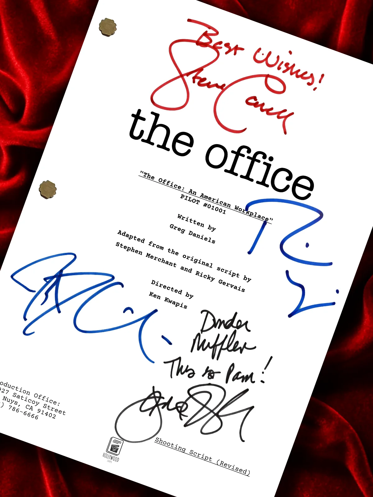 The Office Signed TV Pilot Script, Framed Screenplay Reproduction with Cast, image 2