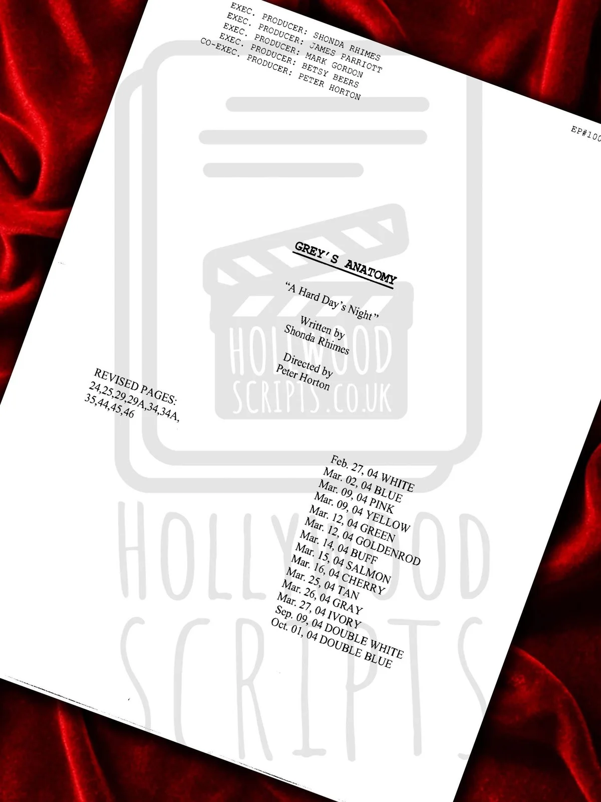 Greys Anatomy, Signed Pilot TV Script Framed with Cast Autographs, Reproduction, image 5
