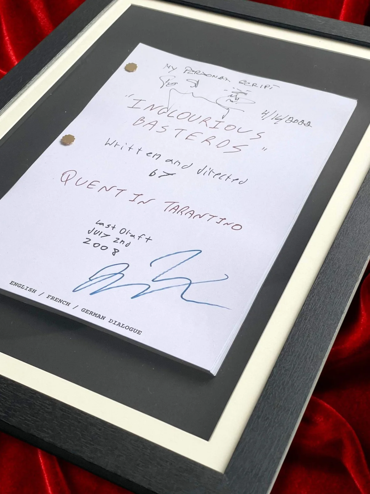 Inglourious Basterds, Signed Movie Script, Full Screenplay Framed Reproduction, image 2