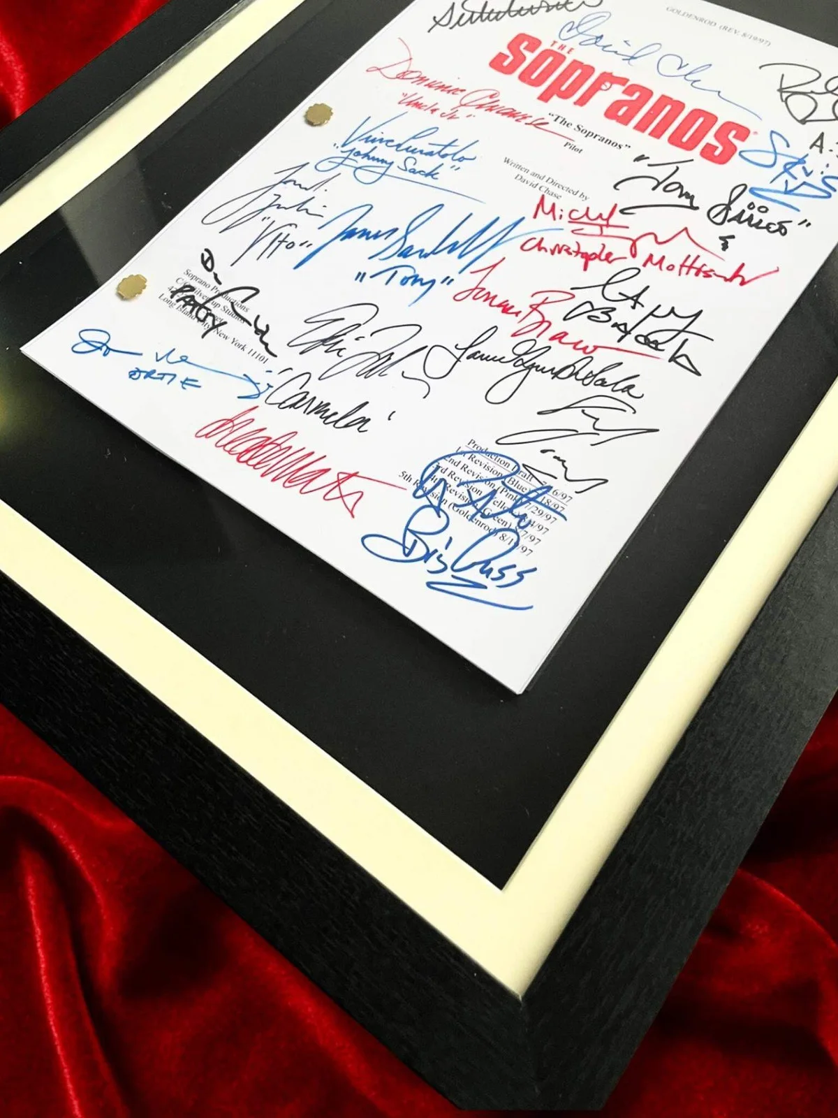 The Sopranos, Signed Pilot TV Script, Full Framed Screenplay & Cast Autographs, image 2