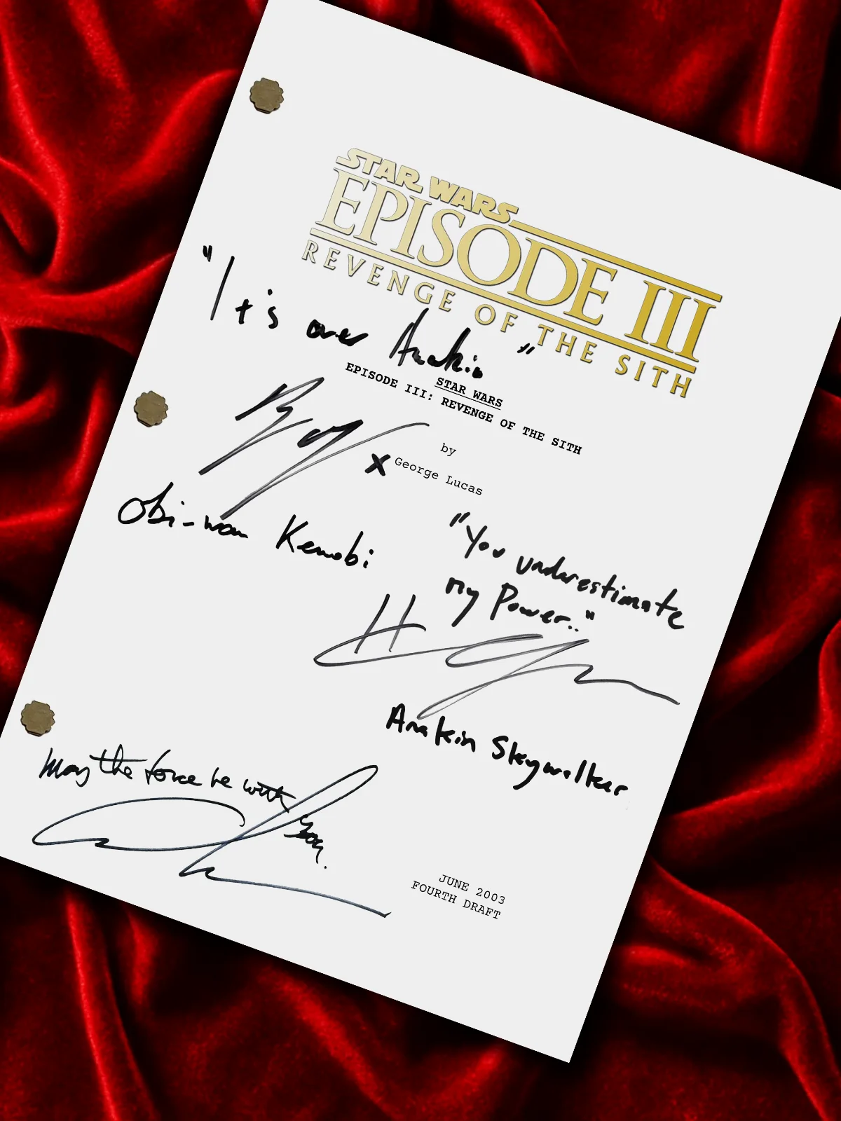 Revenge of The Sith, Star Wars Signed Movie Script, Full Screenplay Reproduction, image 2