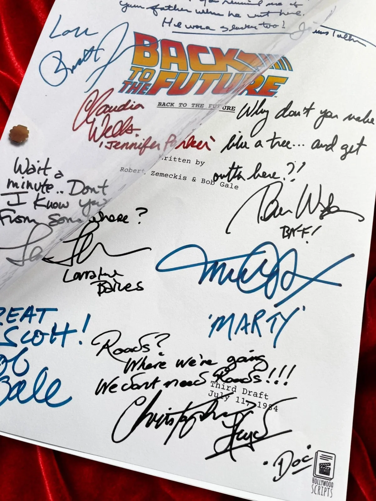 Back To The Future Signed Frame Movie Script with Michael J Fox Reproduction, image 4