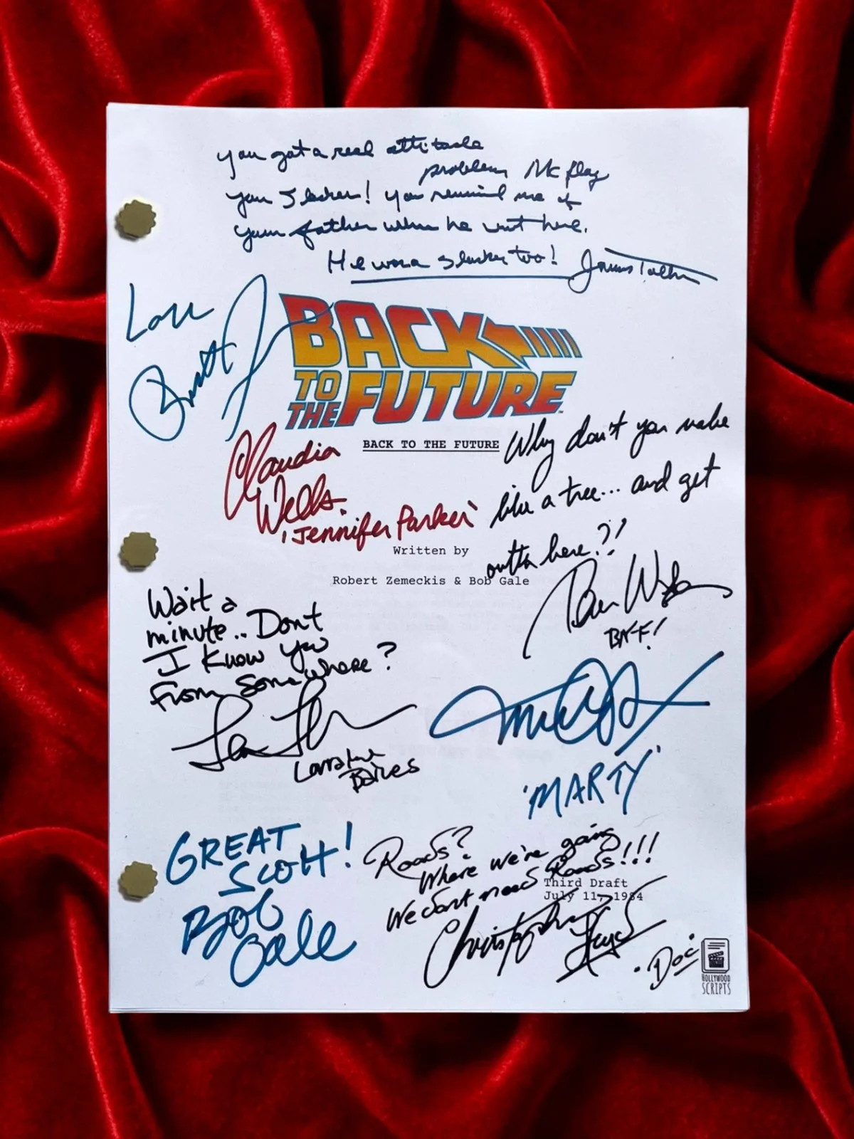 Back To The Future Signed Frame Movie Script with Michael J Fox Reproduction, image 5