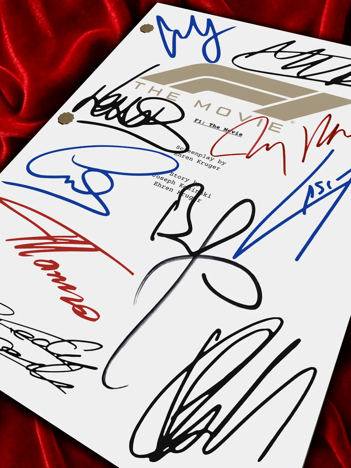 F1 The Movie Signed Movie Script, Formula 1, George Russell, Reproduction, изображение 4