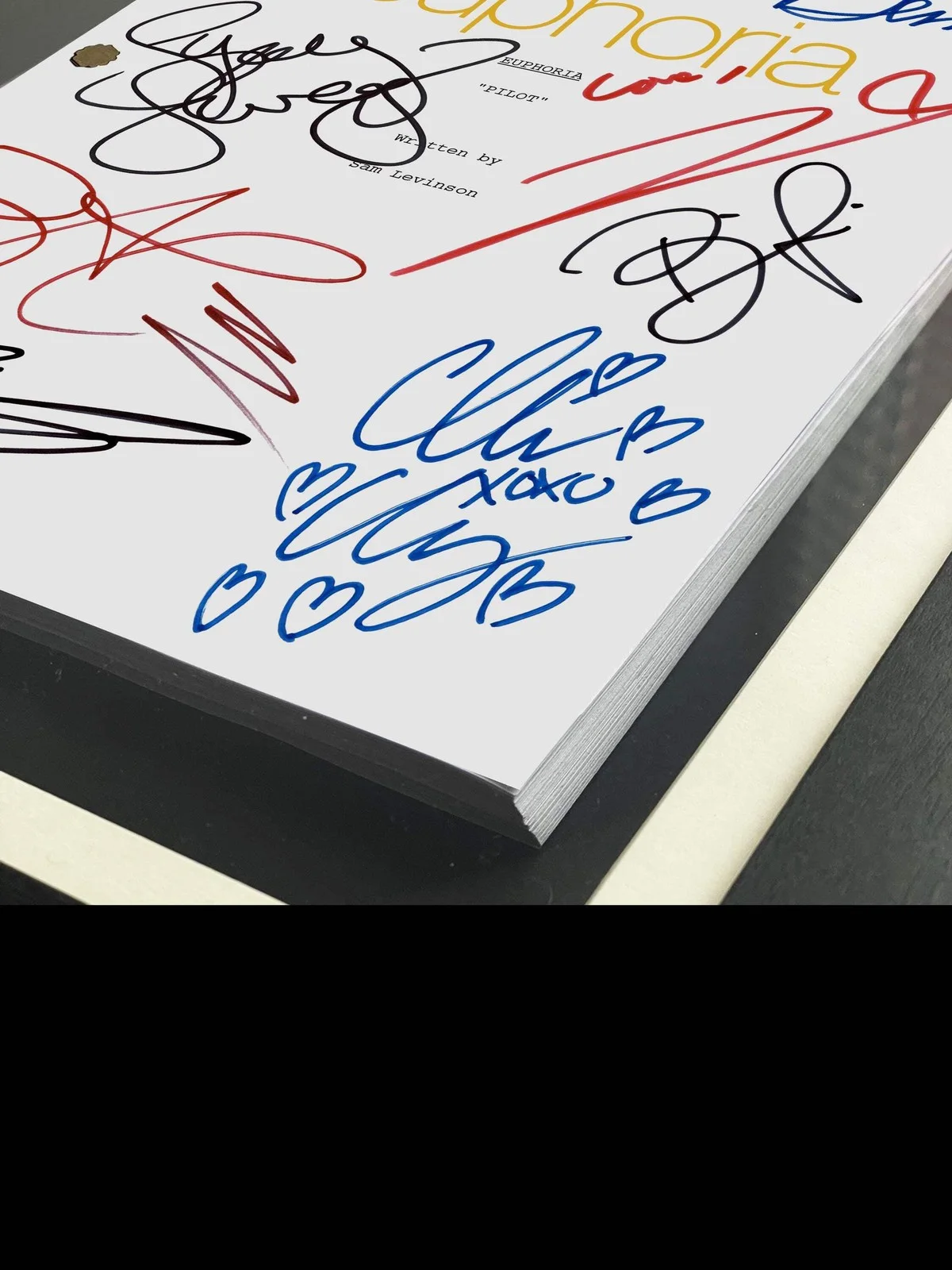 Euphoria Signed TV Show Pilot Script, Framed, Full Screen Play Reproduction, image 2