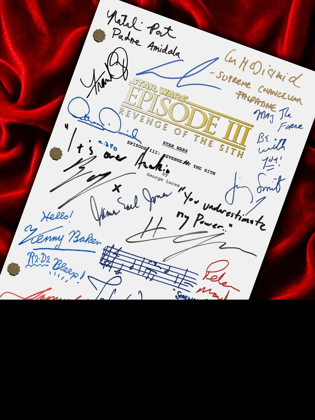 Star Wars Episode III - Revenge of the Sith, Signed Movie Script, Reproduction, изображение 3