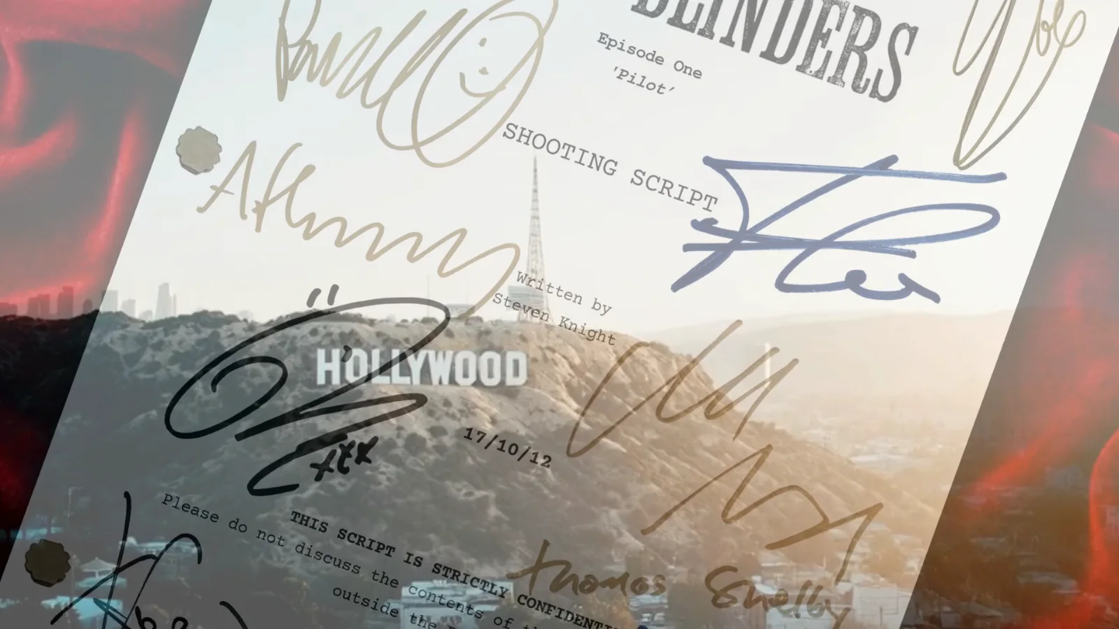 Peaky Blinders, Framed Signed Pilot TV Script - Cillian Murphy Reproduction, image 2