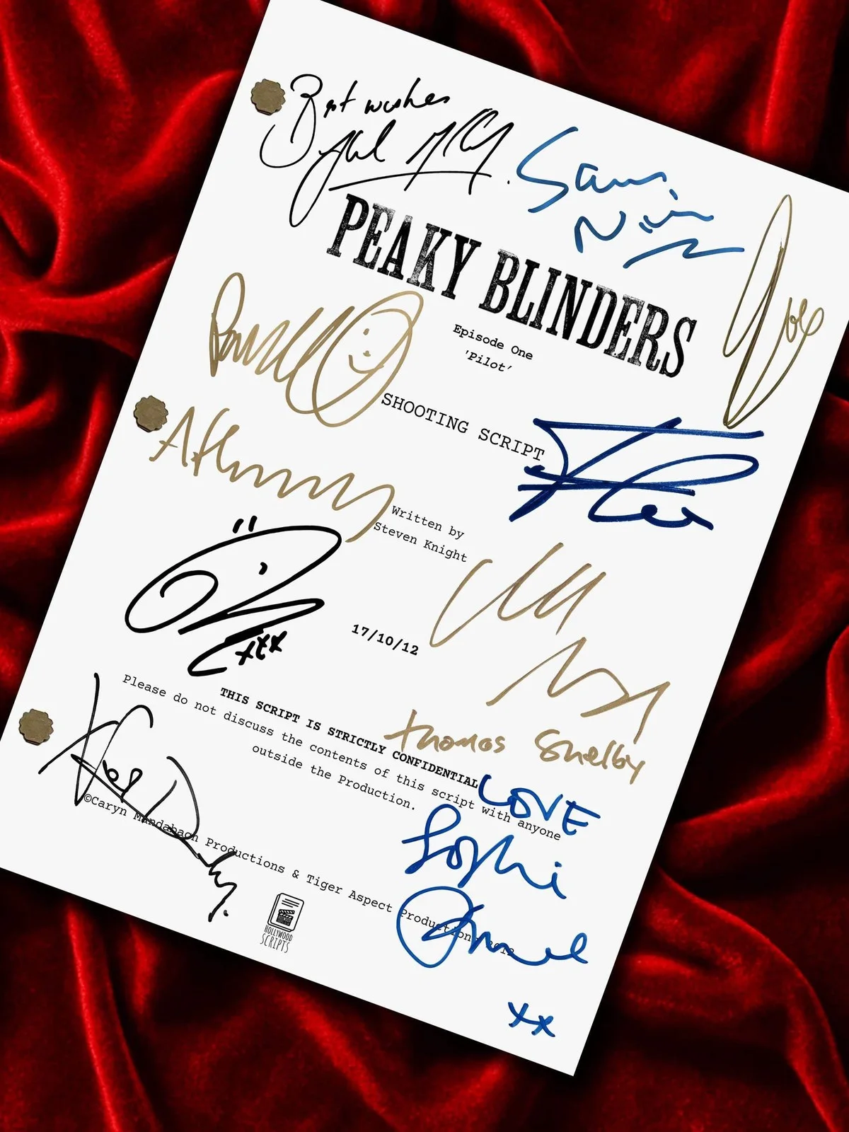 Peaky Blinders, Framed Signed Pilot TV Script - Cillian Murphy Reproduction, image 3