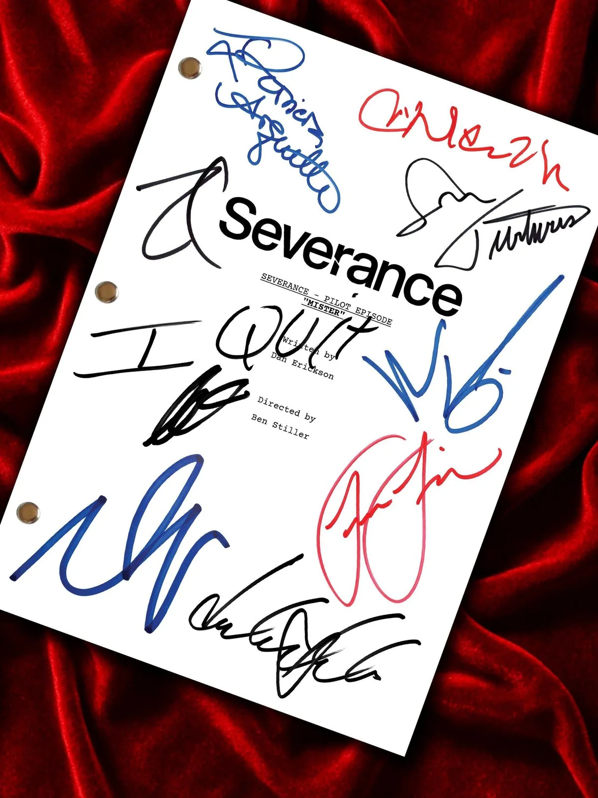 Severance, Signed Pilot TV Script with Cast Autographs, Movie Prop Replica, image 3