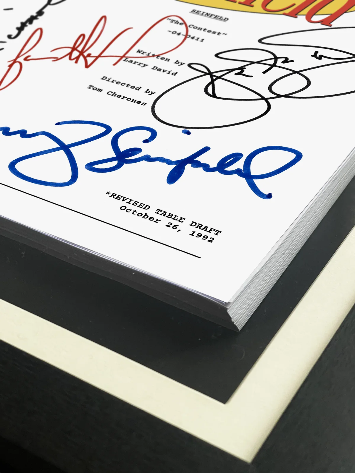 Seinfeld Signed Pilot TV Script with Cast Autographs, Movie Prop Replica, image 4