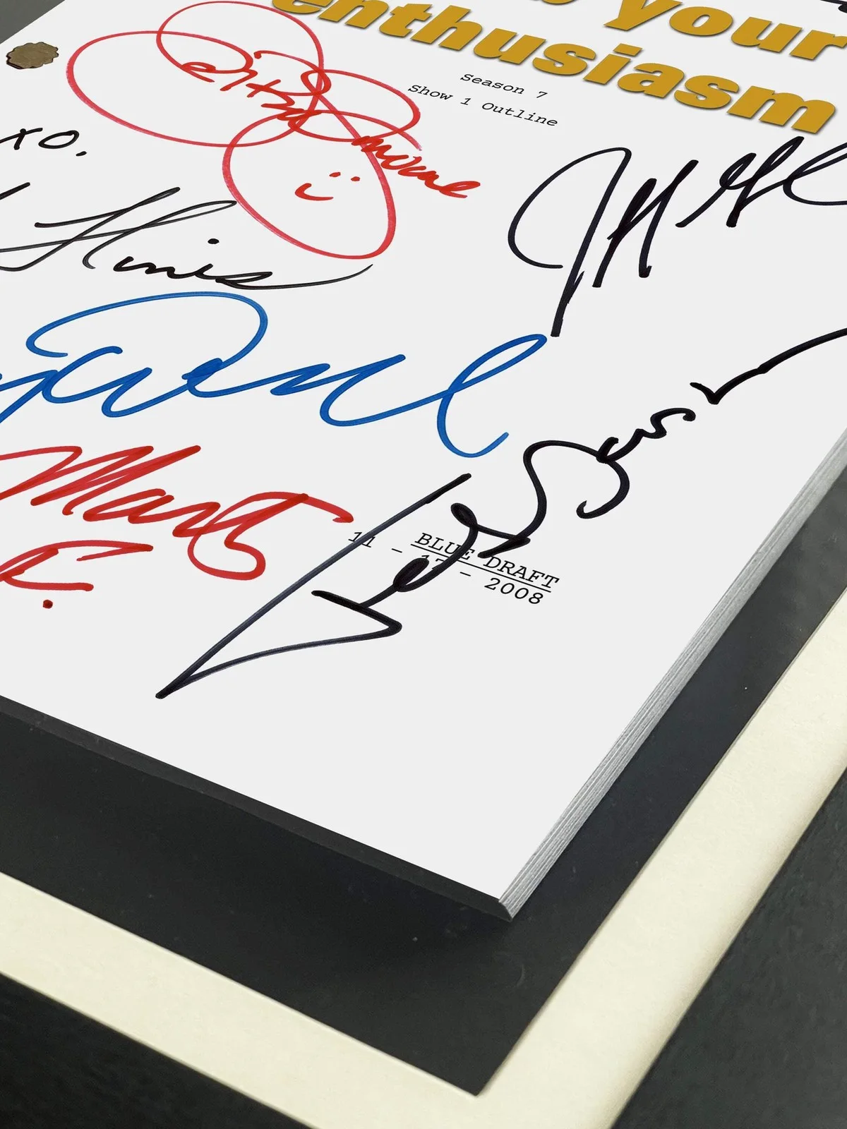 Curb Your Enthusiasm Signed Pilot TV Script with Cast Autographs, Reproduction, image 4