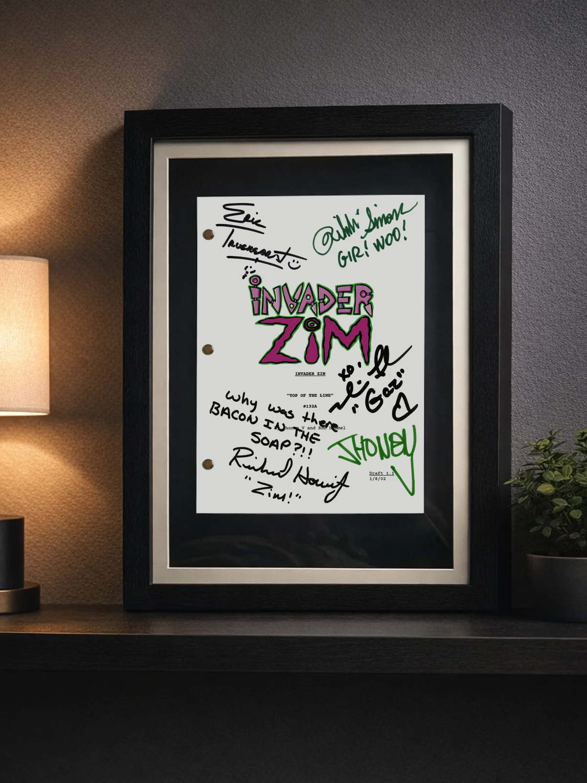 Invader Zim, Signed Top of the Line Script, Reproduction with Cast Autographs, изображение 4