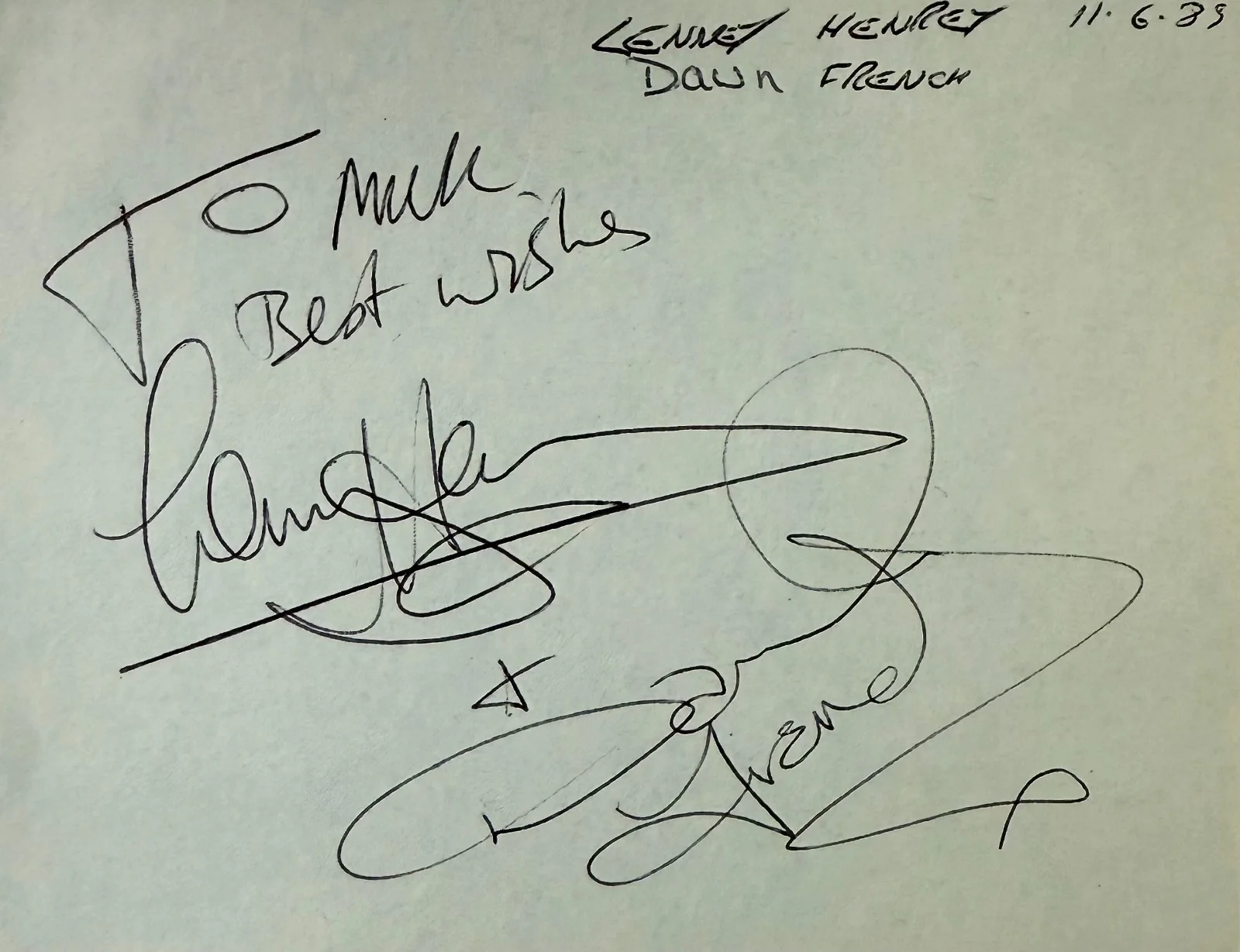 Lenny Henry & Dawn French — LENNY HENRY & DAWN FRENCH Signed Autographed 4"x 5" ALBUM PAGE BRITISH COMEDY