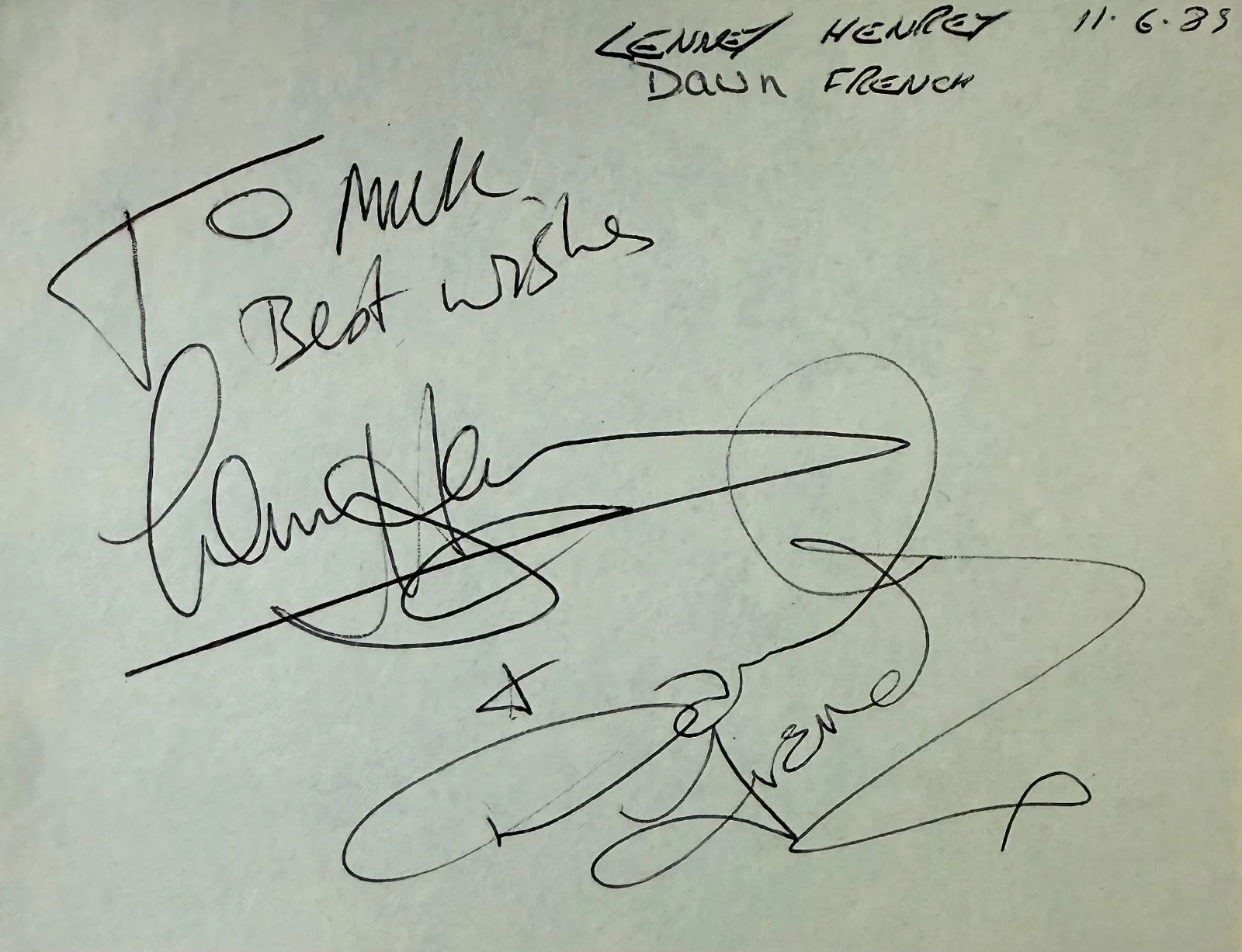 Lenny Henry, Dawn French — LENNY HENRY & DAWN FRENCH Signed Autographed 4"x 5" ALBUM PAGE BRITISH COMEDY, изображение 3