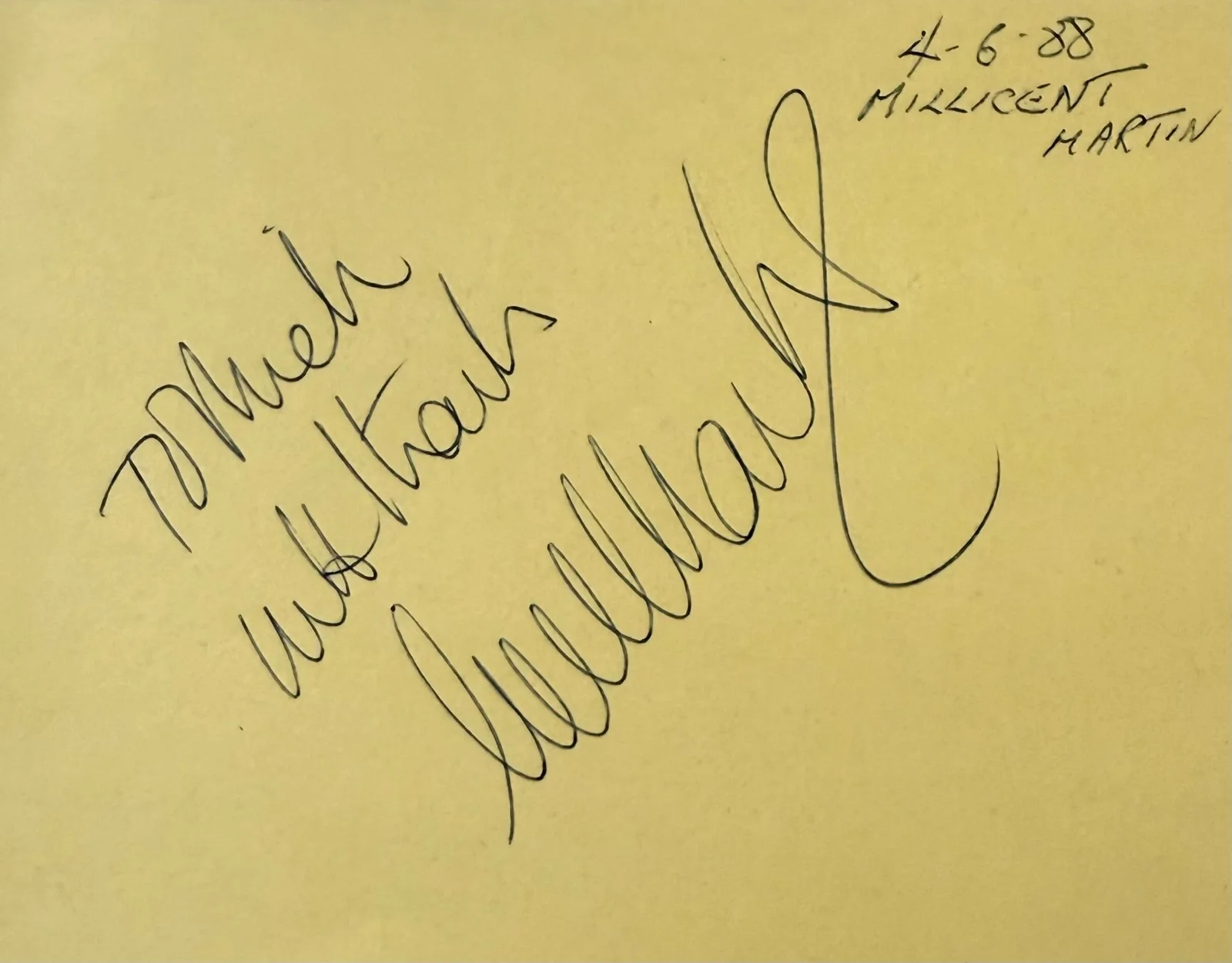 Millicent Martin — MILLICENT MARTIN Signed Autograph 4"x 5" ALBUM PAGE LIBEL Mainly Millicent ALFIE