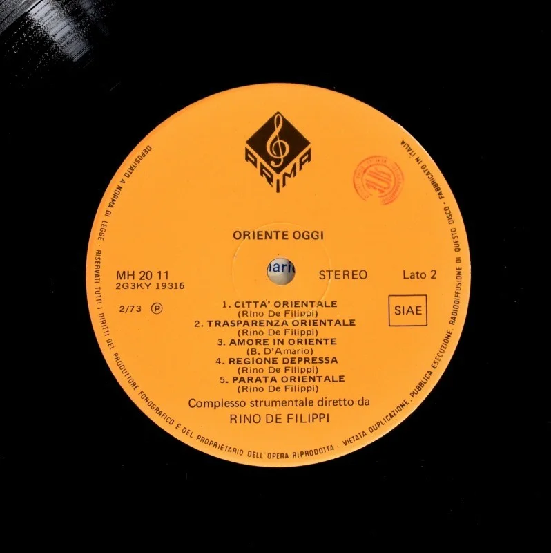 Rino De Filippi - Oriente Oggi (LP) 1973 Italian Original, image 2