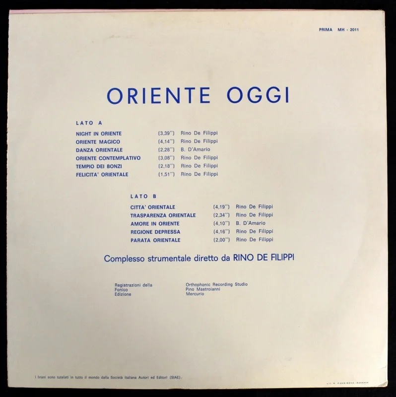 Rino De Filippi - Oriente Oggi (LP) 1973 Italian Original, image 4