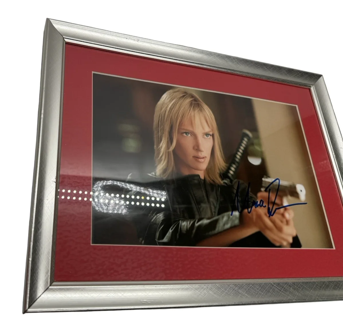 Uma Thurman autograph Quentin Tarantino's 1994 film 'Pulp Fiction' Framed, изображение 2
