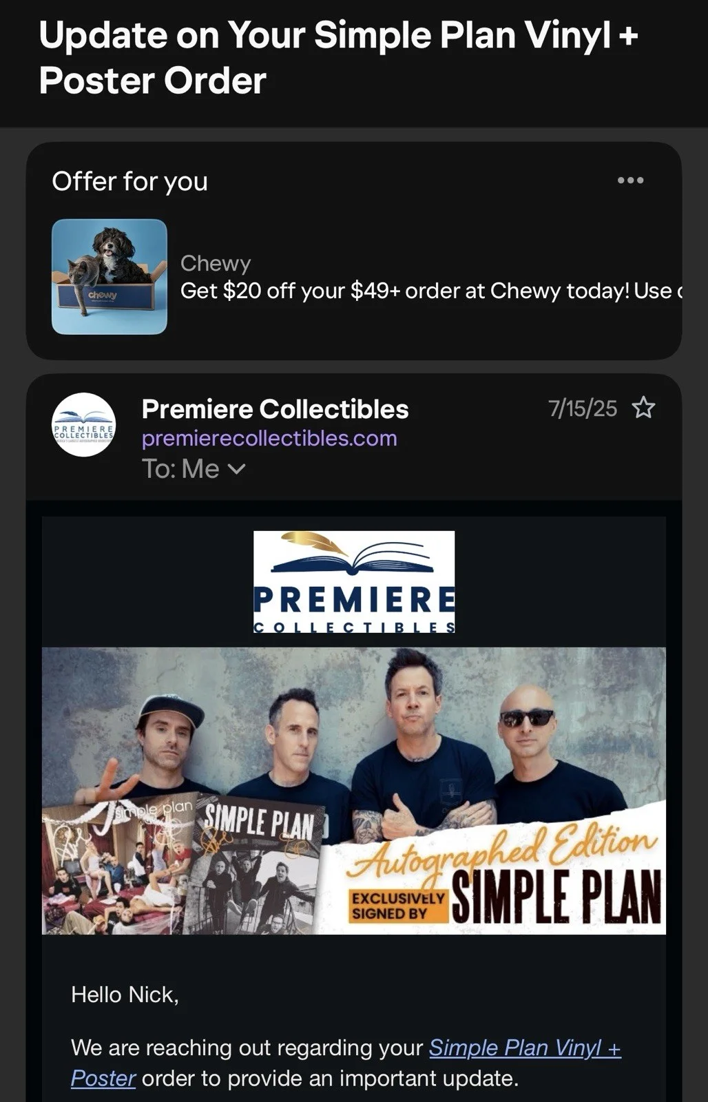 Simple Plan Autographed Limited Edition Poster 220/275 Premiere Collectibles, изображение 2