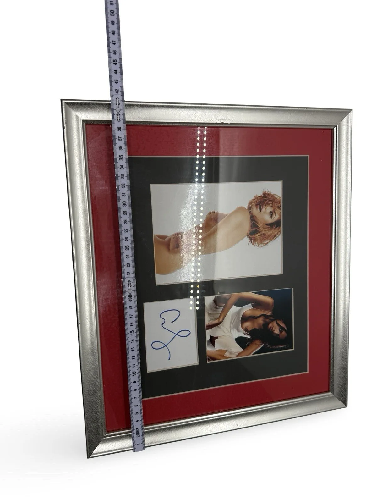 Eva Mendes signed piece of paper mounted with two photo prints Framed, image 5